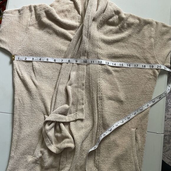 Barefoot Dreams CozyChic Ultra Lite Drape Front Cardigan Tan S/M Comfort  Office - Picture 7 of 9